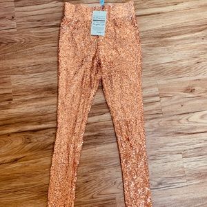 BNWT Rose Gold Sequin Leggings Small
